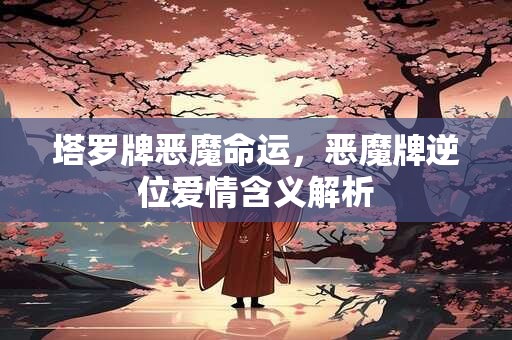塔罗牌恶魔命运，恶魔牌逆位爱情含义解析