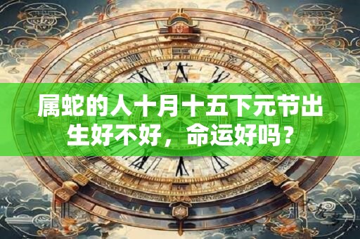 属蛇的人十月十五下元节出生好不好，命运好吗？