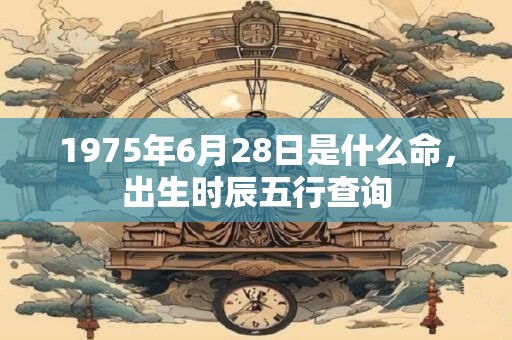 1975年6月28日是什么命，出生时辰五行查询