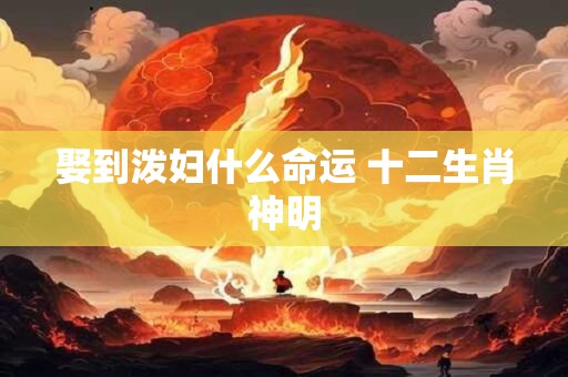 娶到泼妇什么命运 十二生肖神明