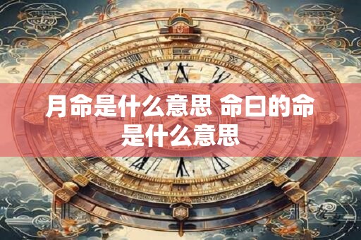 月命是什么意思 命曰的命是什么意思