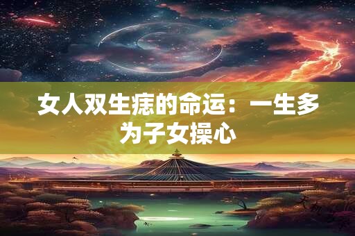 女人双生痣的命运：一生多为子女操心