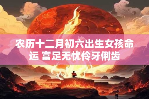 详细阅读:农历十二月初六出生女孩命运 富足无忧伶牙俐齿 农历十二月初六出生女孩命运 富足无忧伶牙俐齿
