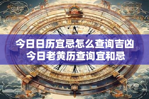 今日日历宜忌怎么查询吉凶 今日老黄历查询宜和忌