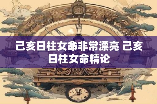 己亥日柱女命非常漂亮 己亥日柱女命精论