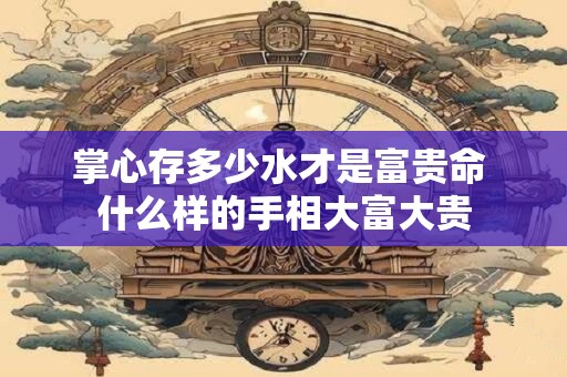 掌心存多少水才是富贵命 什么样的手相大富大贵
