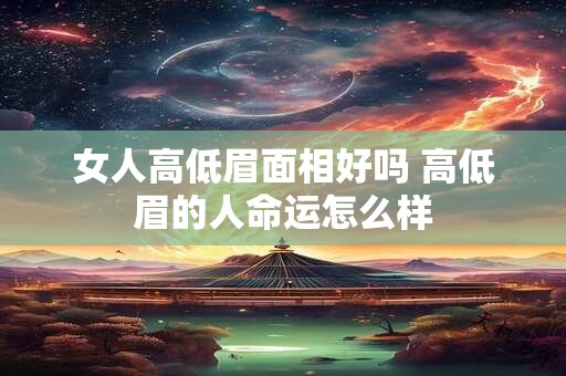 女人高低眉面相好吗 高低眉的人命运怎么样