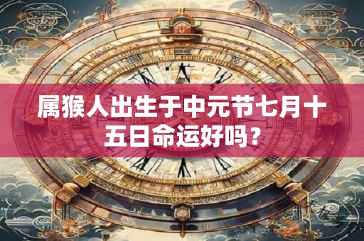 属猴人出生于中元节七月十五日命运好吗？