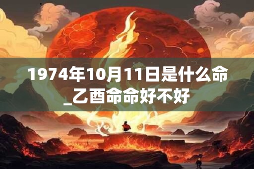 1974年10月11日是什么命_乙酉命命好不好