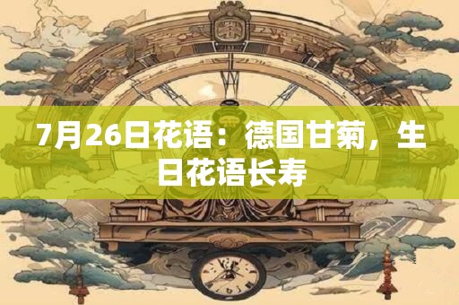 7月26日花语：德国甘菊，生日花语长寿