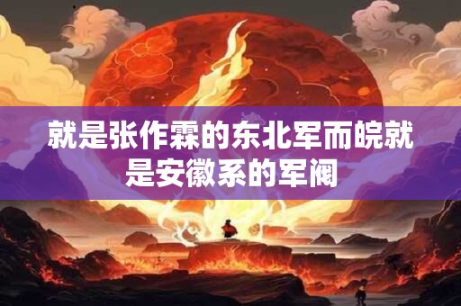 就是张作霖的东北军而皖就是安徽系的军阀