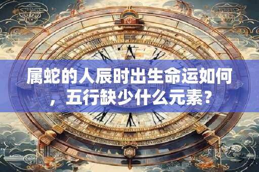 属蛇的人辰时出生命运如何，五行缺少什么元素？