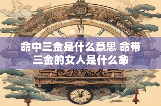 命中三金是什么意思 命带三金的女人是什么命