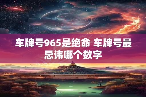 车牌号965是绝命 车牌号最忌讳哪个数字