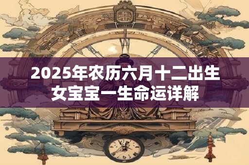 2025年农历六月十二出生女宝宝一生命运详解