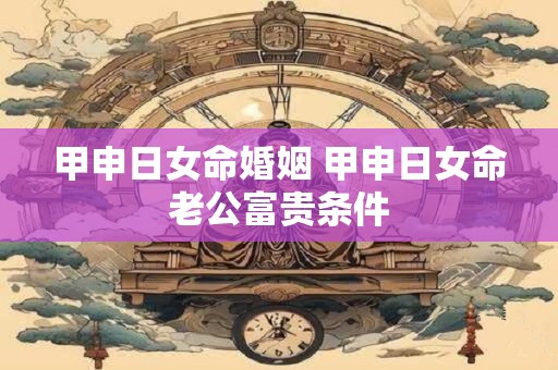 甲申日女命婚姻 甲申日女命老公富贵条件