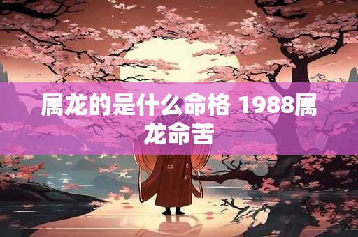 属龙的是什么命格 1988属龙命苦