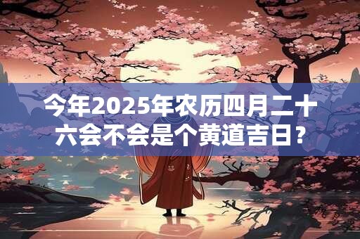 今年2025年农历四月二十六会不会是个黄道吉日？