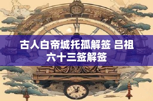 古人白帝城托孤解签 吕祖六十三签解签