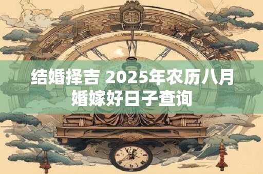 详细阅读:结婚择吉 2025年农历八月婚嫁好日子查询 结婚择吉 2025年农历八月婚嫁好日子查询