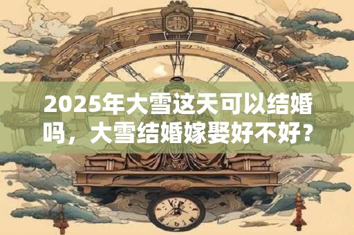 2025年大雪这天可以结婚吗，大雪结婚嫁娶好不好？