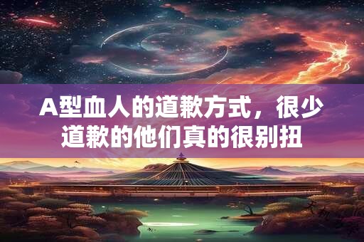 A型血人的道歉方式，很少道歉的他们真的很别扭