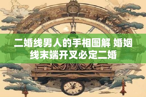 二婚线男人的手相图解 婚姻线末端开叉必定二婚