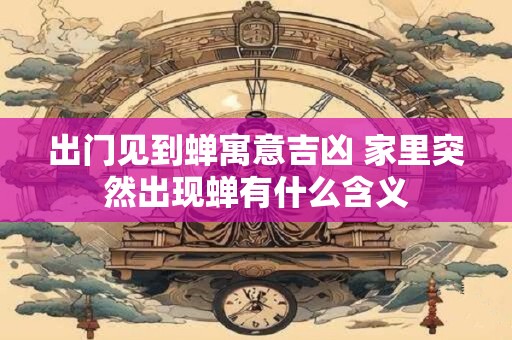 出门见到蝉寓意吉凶 家里突然出现蝉有什么含义