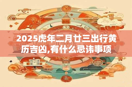 详细阅读:2025虎年二月廿三出行黄历吉凶,有什么忌讳事项 2025虎年二月廿三出行黄历吉凶,有什么忌讳事项