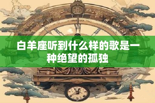白羊座听到什么样的歌是一种绝望的孤独