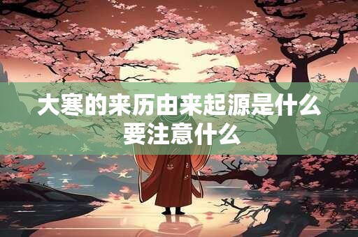 详细阅读:大寒的来历由来起源是什么 要注意什么 大寒的来历由来起源是什么 要注意什么