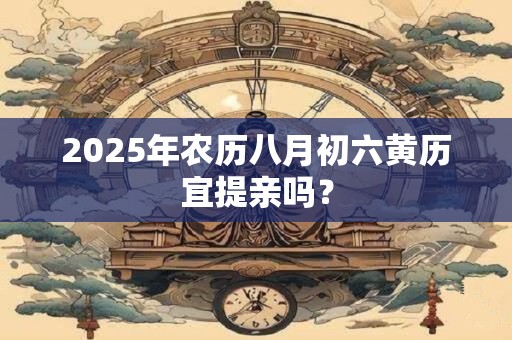 2025年农历八月初六黄历宜提亲吗？