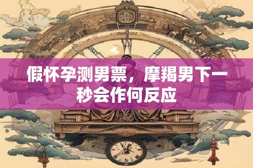 假怀孕测男票，摩羯男下一秒会作何反应