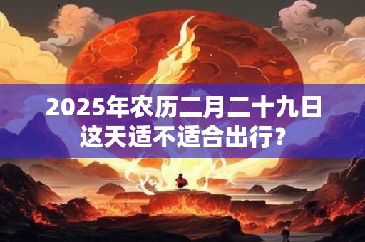 详细阅读:2025年农历二月二十九日这天适不适合出行? 2025年农历二月二十九日这天适不适合出行?