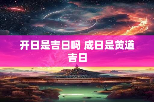 开日是吉日吗 成日是黄道吉日