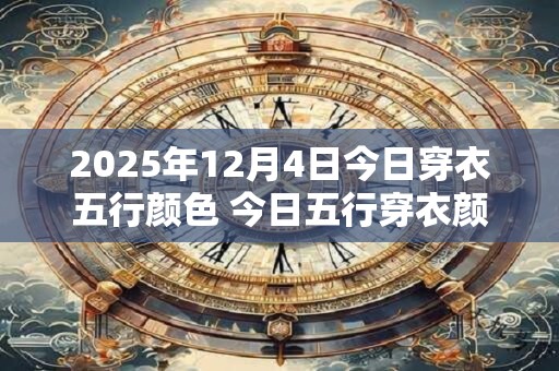 2025年12月4日今日穿衣五行颜色 今日五行穿衣颜色搭配