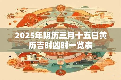 2025年阴历三月十五日黄历吉时凶时一览表