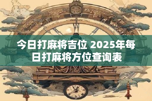 今日打麻将吉位 2025年每日打麻将方位查询表