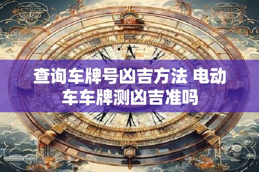 查询车牌号凶吉方法 电动车车牌测凶吉准吗