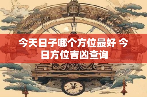 今天日子哪个方位最好 今日方位吉凶查询