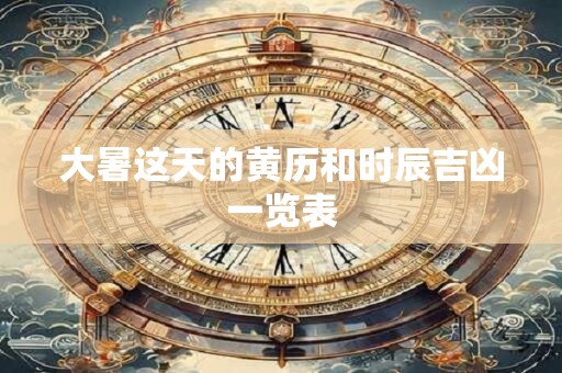 大暑这天的黄历和时辰吉凶一览表