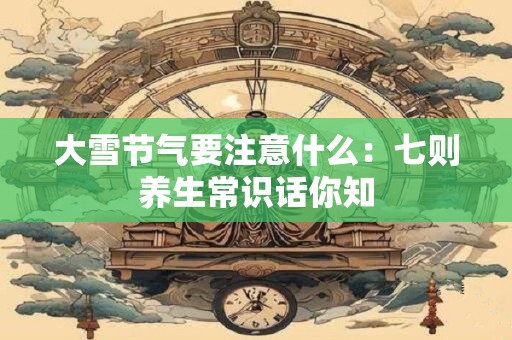 大雪节气要注意什么：七则养生常识话你知