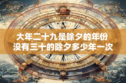 大年二十九是除夕的年份 没有三十的除夕多少年一次