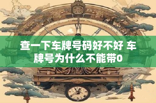 查一下车牌号码好不好 车牌号为什么不能带0