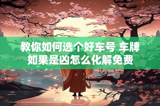 教你如何选个好车号 车牌如果是凶怎么化解免费
