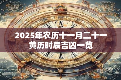 2025年农历十一月二十一黄历时辰吉凶一览