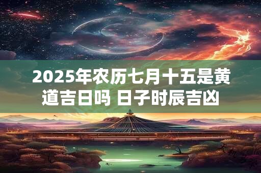 2025年农历七月十五是黄道吉日吗 日子时辰吉凶