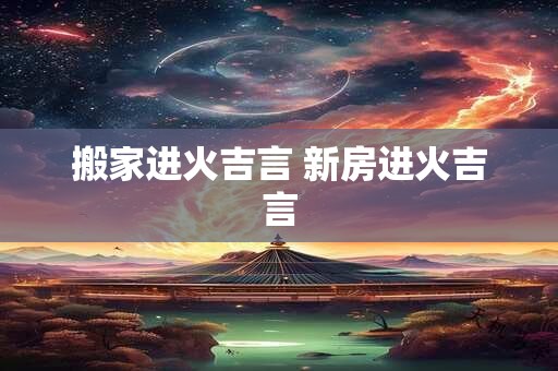 搬家进火吉言 新房进火吉言