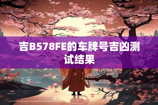 吉B578FE的车牌号吉凶测试结果