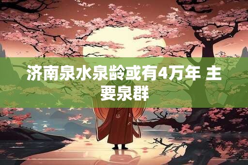济南泉水泉龄或有4万年 主要泉群